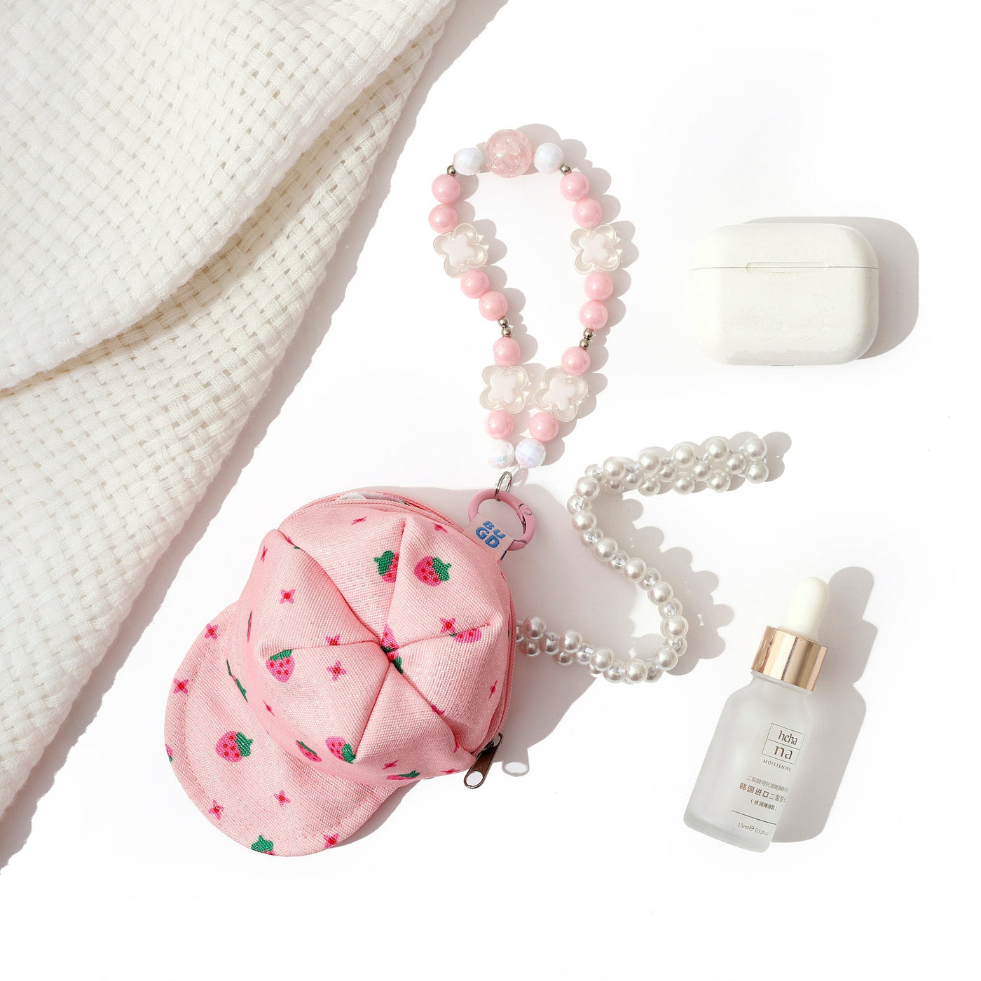 Mini Pink Cap Pouch Charm For Bags