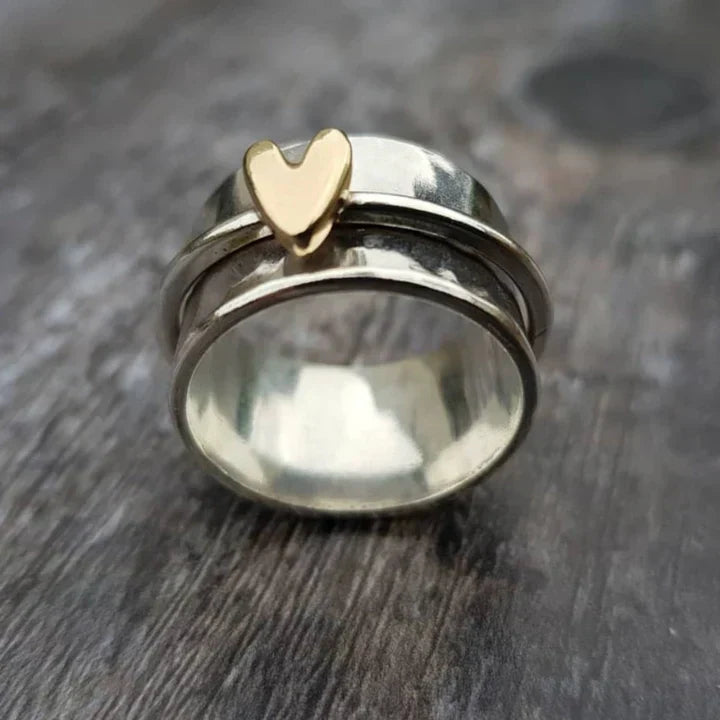 Timeless Silver Heart Drop Ring