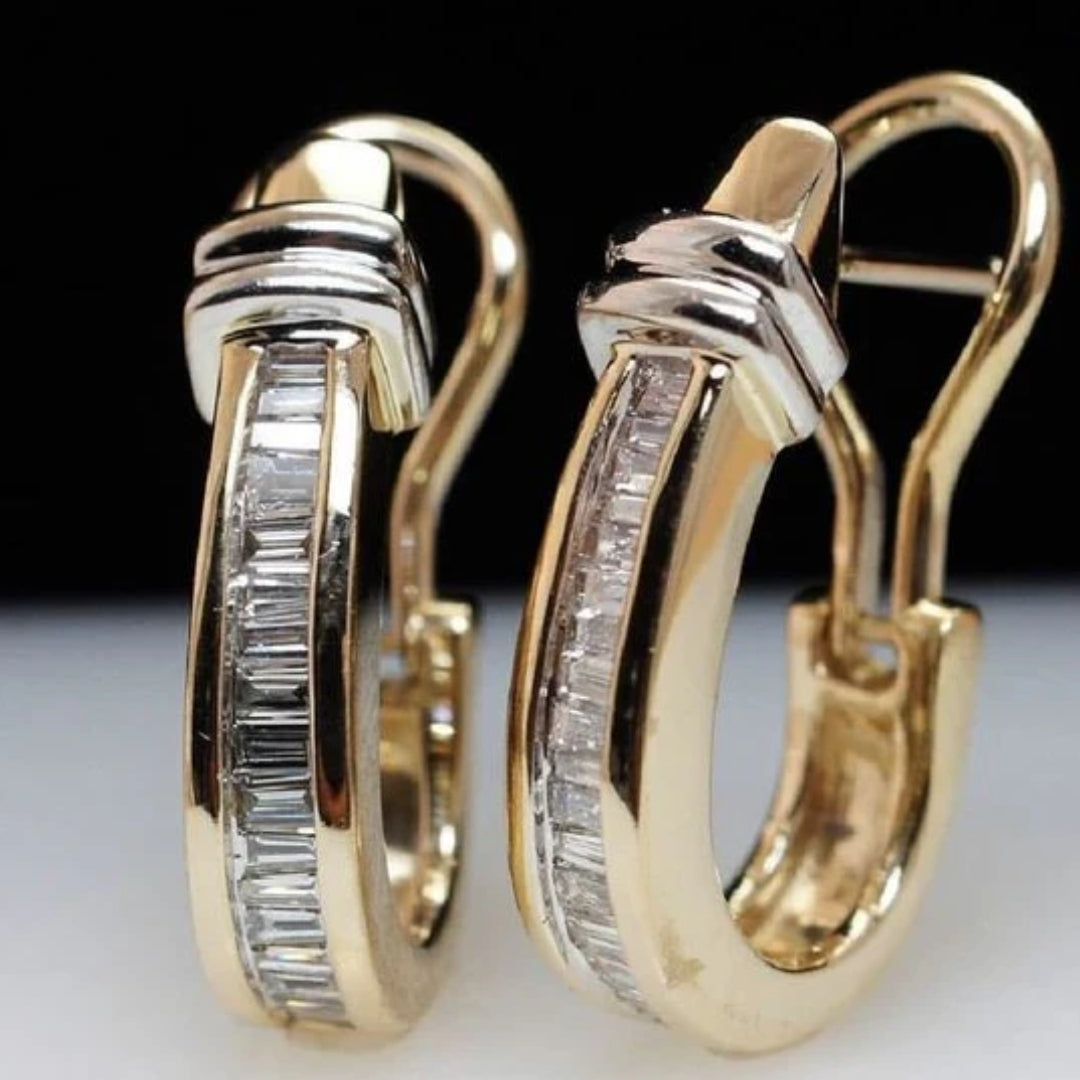 Timeless Gold and Diamond Vintage Earrings