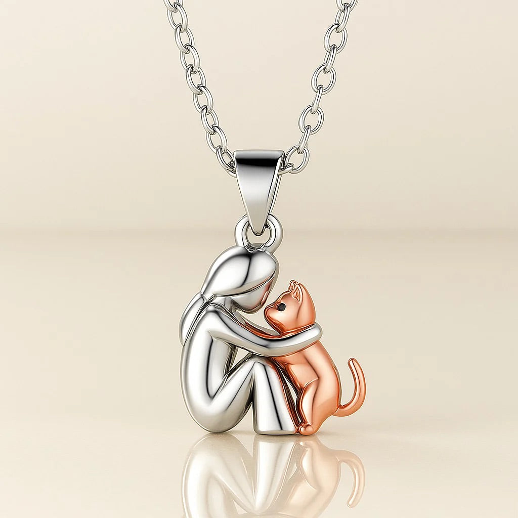 Cat Hug Pendant Necklace - Limited BOGO Offer
