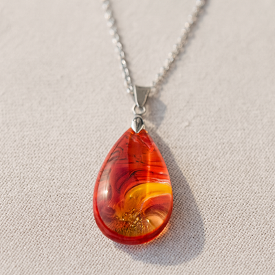 Rose Gold Real Flower Autumn Necklace