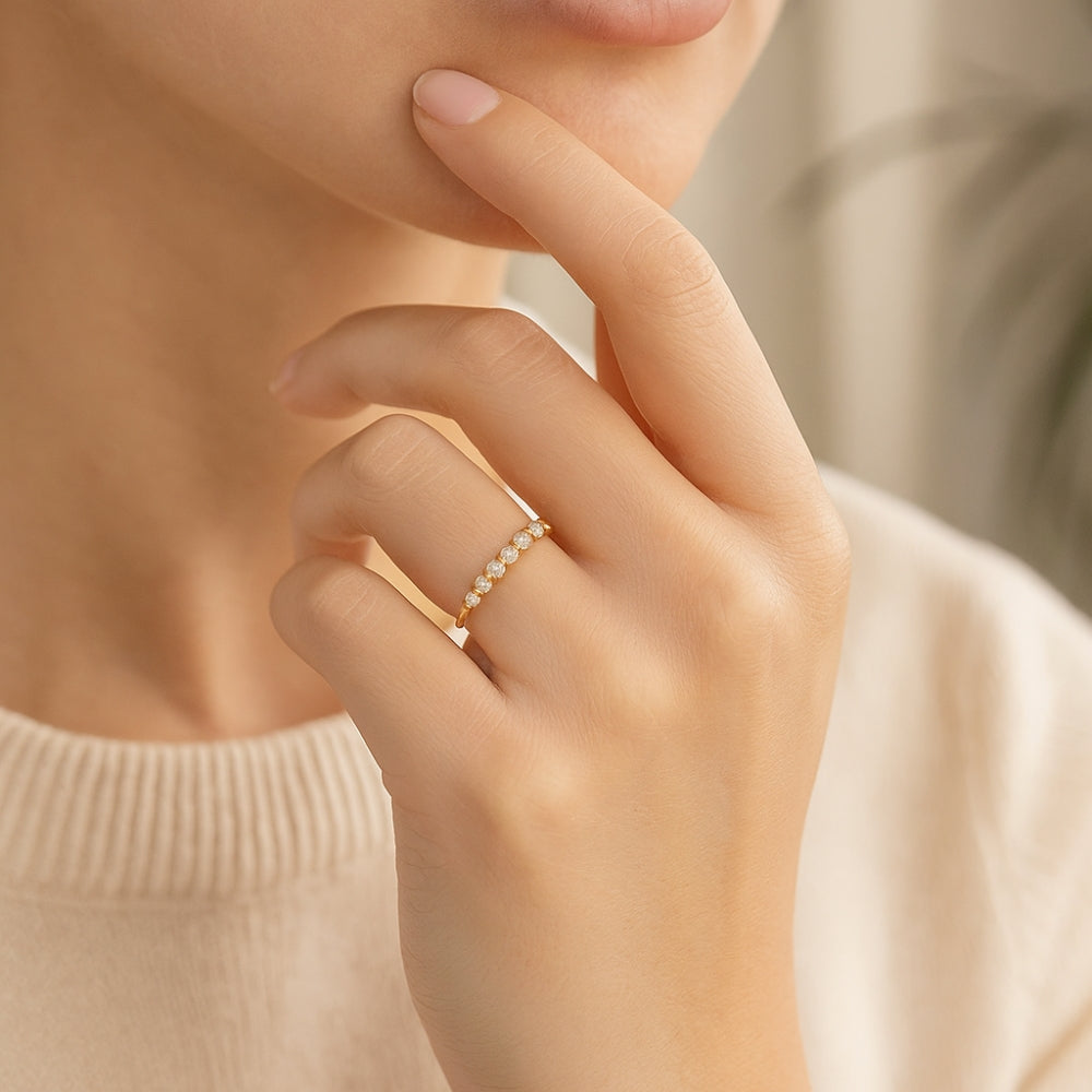 Diamond Bubble Ring | White Gold