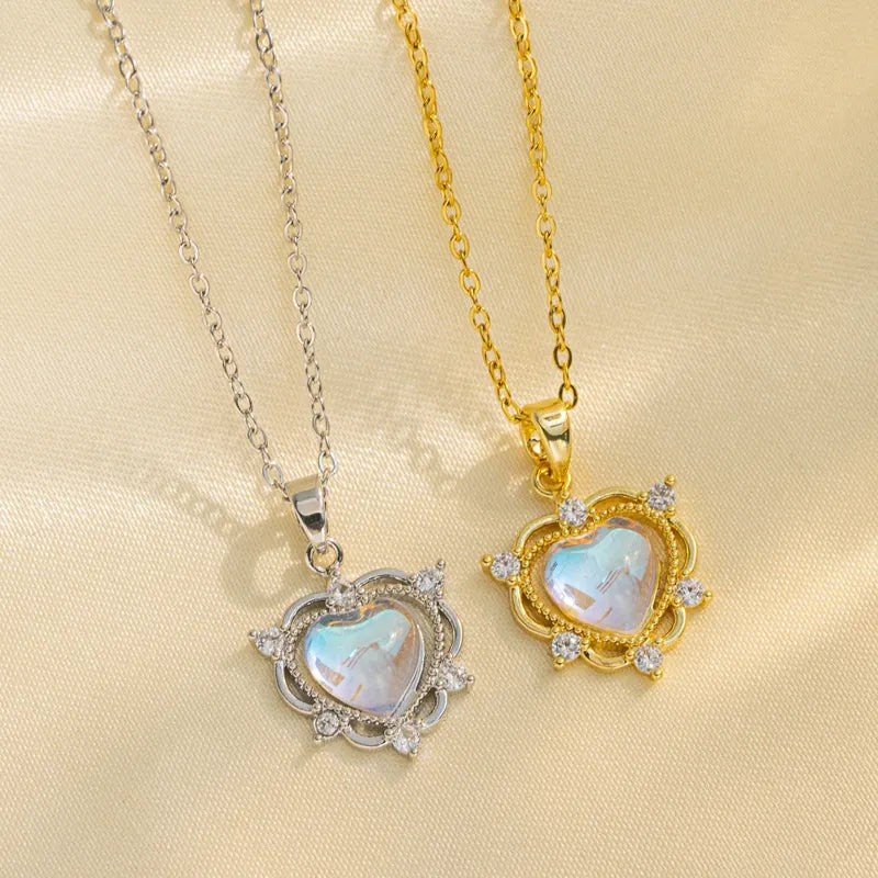 Moonstone Necklace - Heart Shape