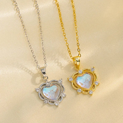 Moonstone Necklace - Heart Shape