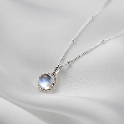 Moonstone Necklace - Round Cut Pendant