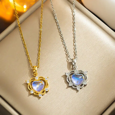 Moonstone Necklace - Heart Shape