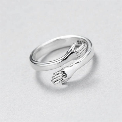 Customizable Silver Embrace Ring