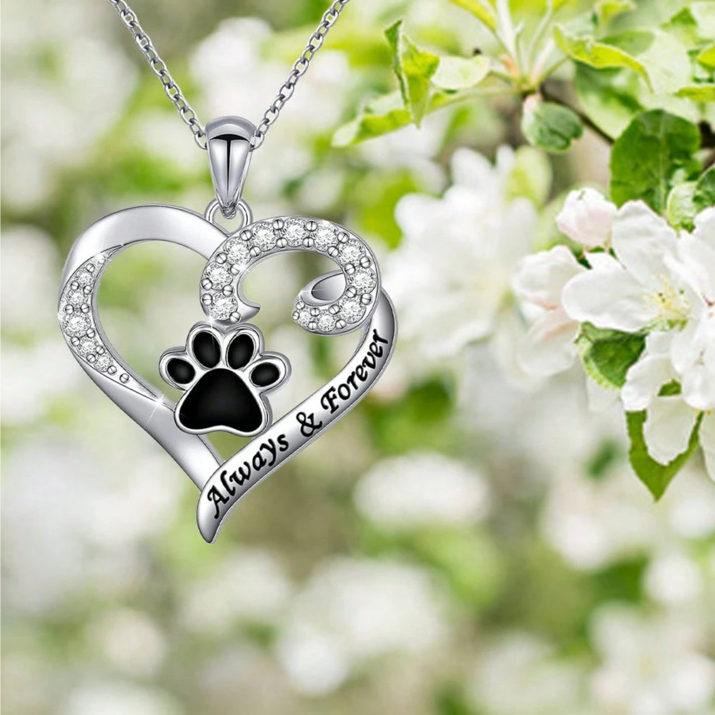 Delicate Heart Dog Paw Necklace