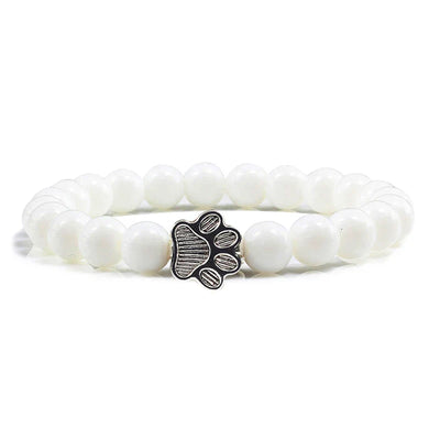 Beaded Paw Bracelet – Natural Stone Design