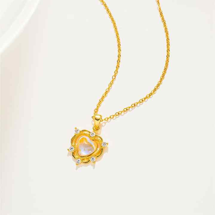 Moonstone Necklace - Heart Shape