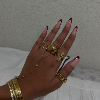 Adjustable Colourful Cross Ring