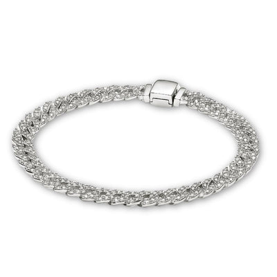 Moissanite Cuban Bracelet | White Gold