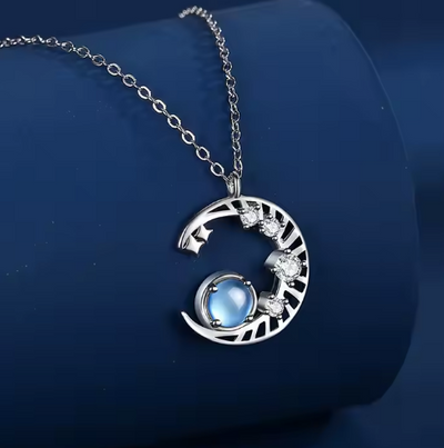 Moonstone Necklace - Moon Pendant