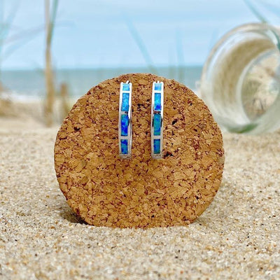 Ocean-Inspired Silver Opal Earrings