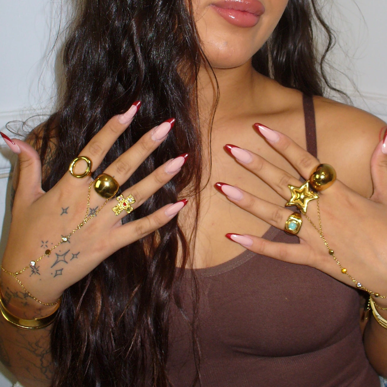 Adjustable Colourful Cross Ring