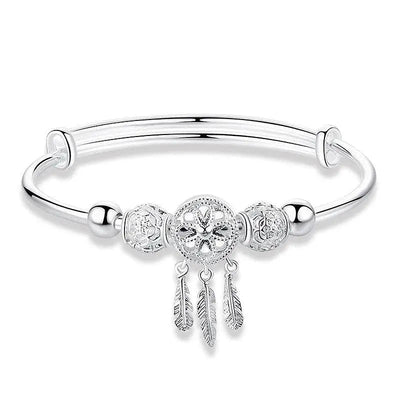 925 Silver Adjustable Dreamcatcher Bracelet