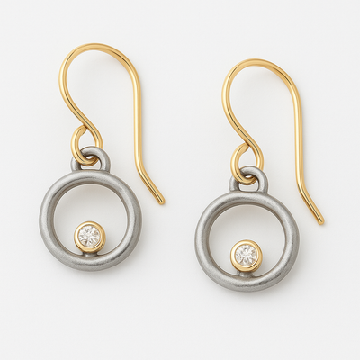 Retro Gold & Silver Earrings
