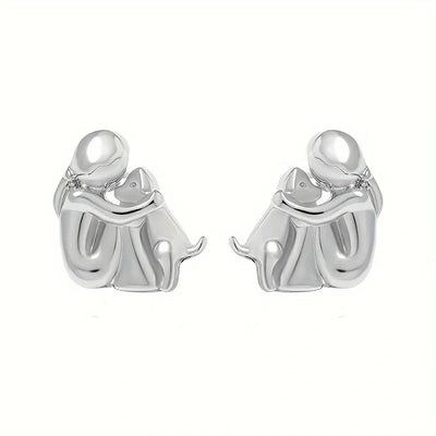 Sweet Two-Tone Hugging Earrings