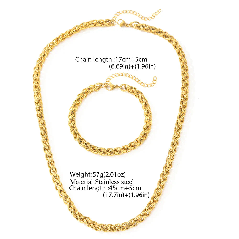 Chic Stainless Steel Chain Set