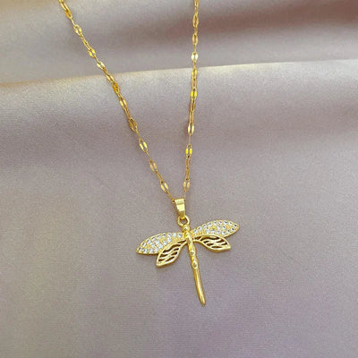 Crystal Dragonfly Necklace – Symbol of Transformation & Beauty