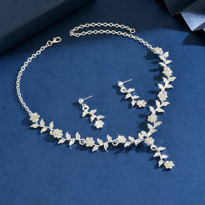 Fashion Flower Necklace & Earring Set