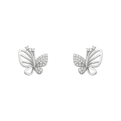 Elegant Zircon Butterfly Stud Earrings