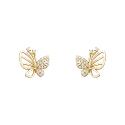 Elegant Zircon Butterfly Stud Earrings