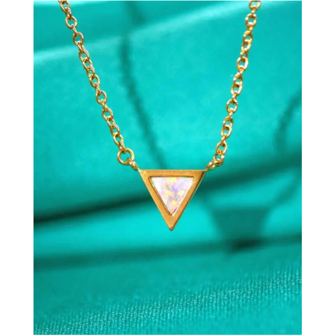 Moonstone Necklace - Triangle Medallion