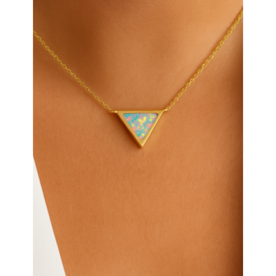 Moonstone Necklace - Triangle Medallion