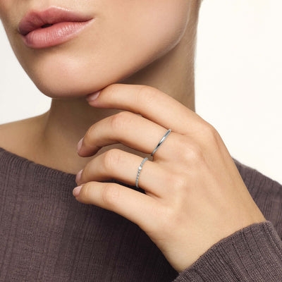 Slim Dome Ring | White Gold