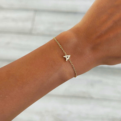 Dainty Initial Chain Bracelet