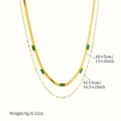 Sorella Gem Double-Layer Retro Necklace | Gold