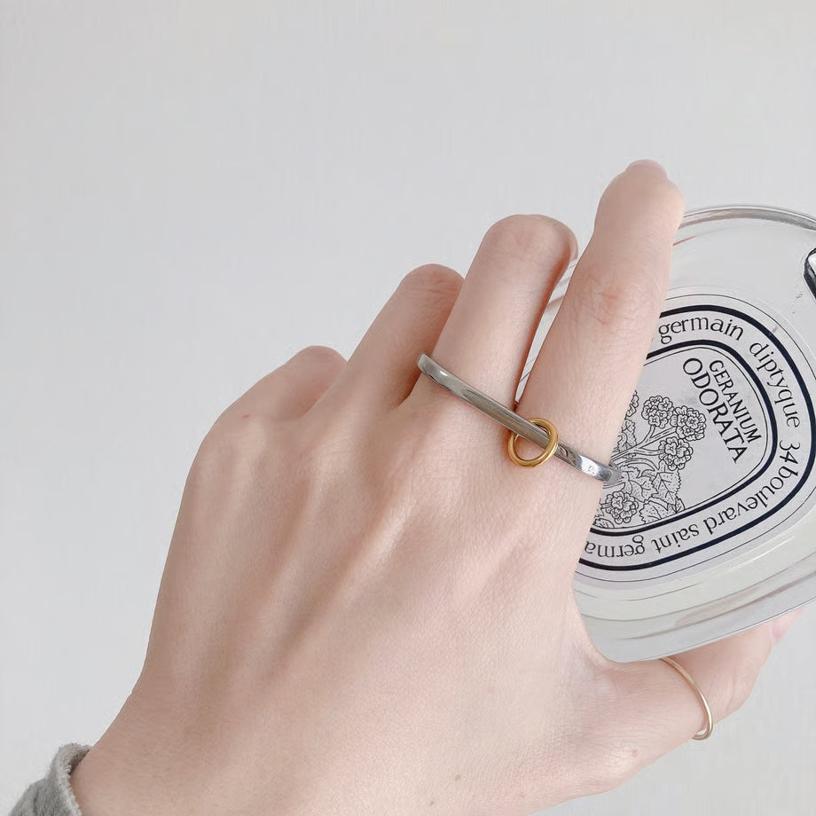 Double Mixed Metal Ring