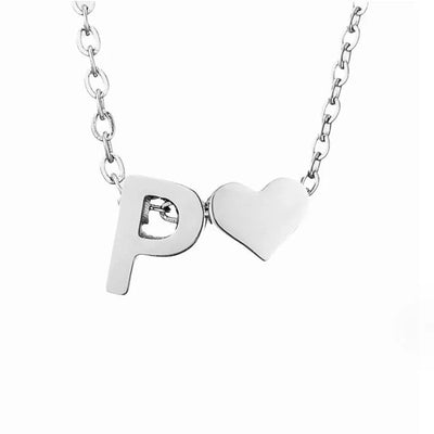 Forever Love & Letter Silver Necklace
