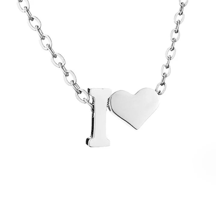 Forever Love & Letter Silver Necklace