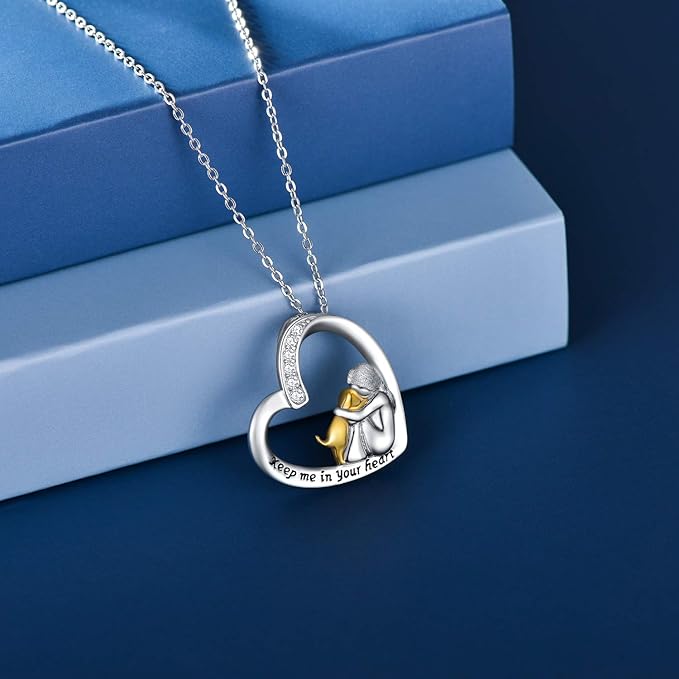 Lucky Necklace with Heart & Dog Motif