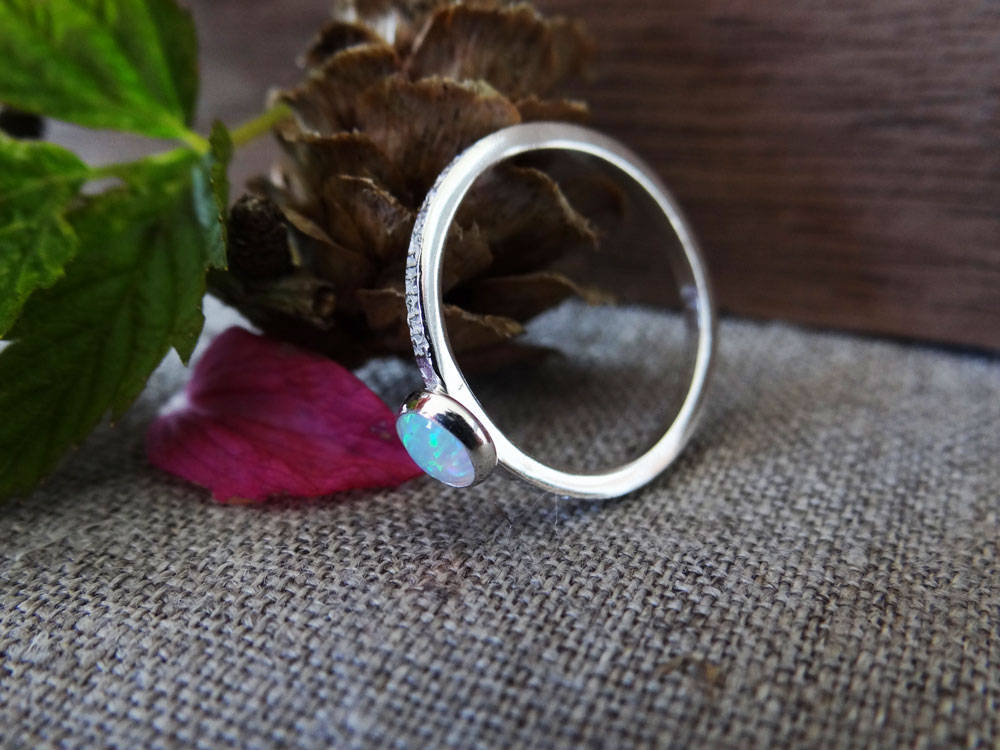Opal Ring in Sterling Silver