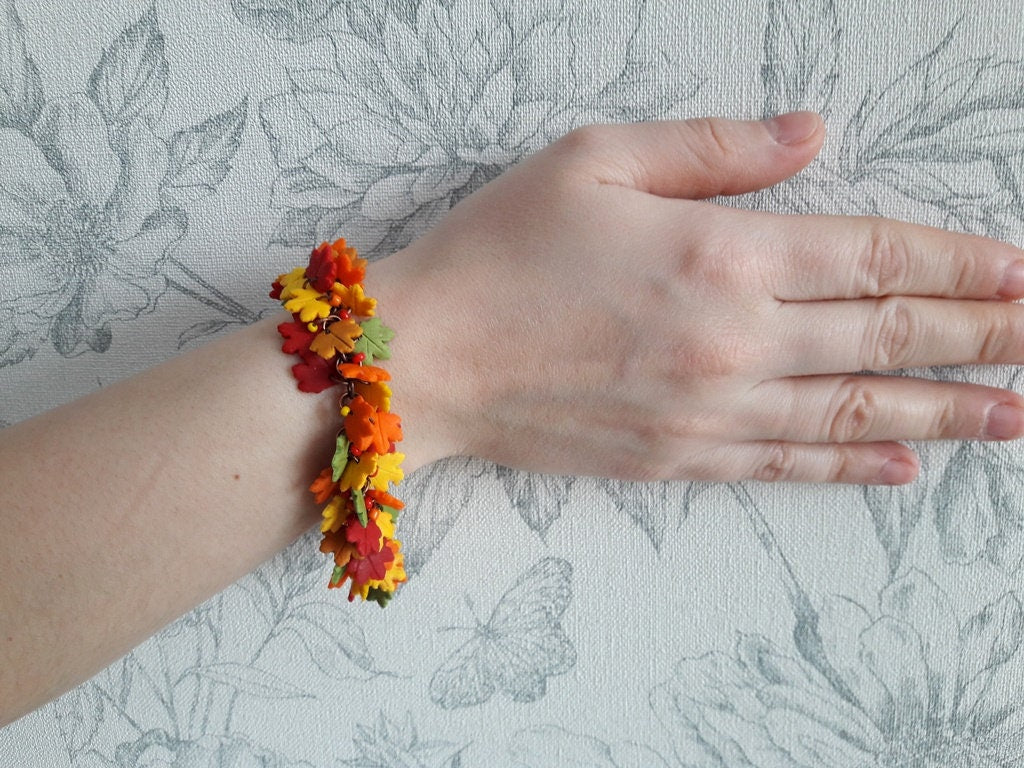 Autumn Maple Leaf Charm Bracelet
