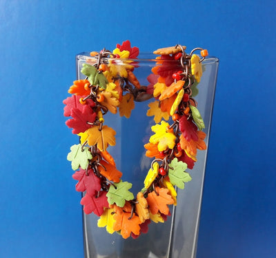 Autumn Maple Leaf Charm Bracelet