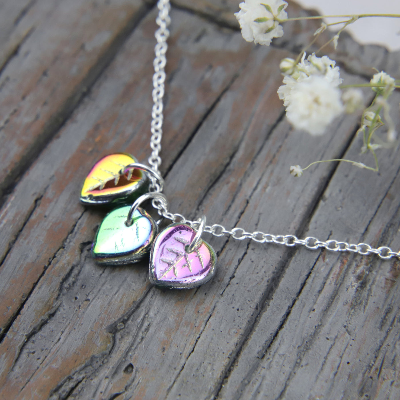 Rainbow Leaf Necklace