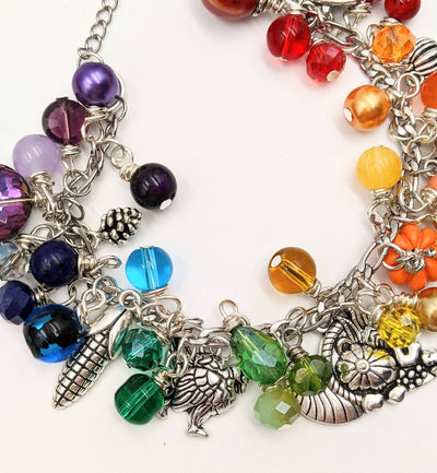 Adjustable Rainbow Autumn Charm Bracelet
