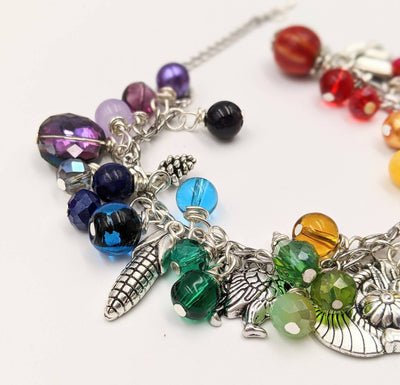 Adjustable Rainbow Autumn Charm Bracelet
