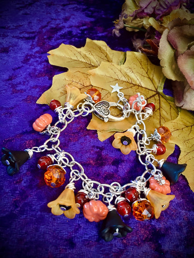 Halloween Pumpkin Charm Bracelet