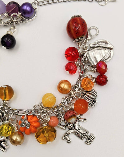 Adjustable Rainbow Autumn Charm Bracelet