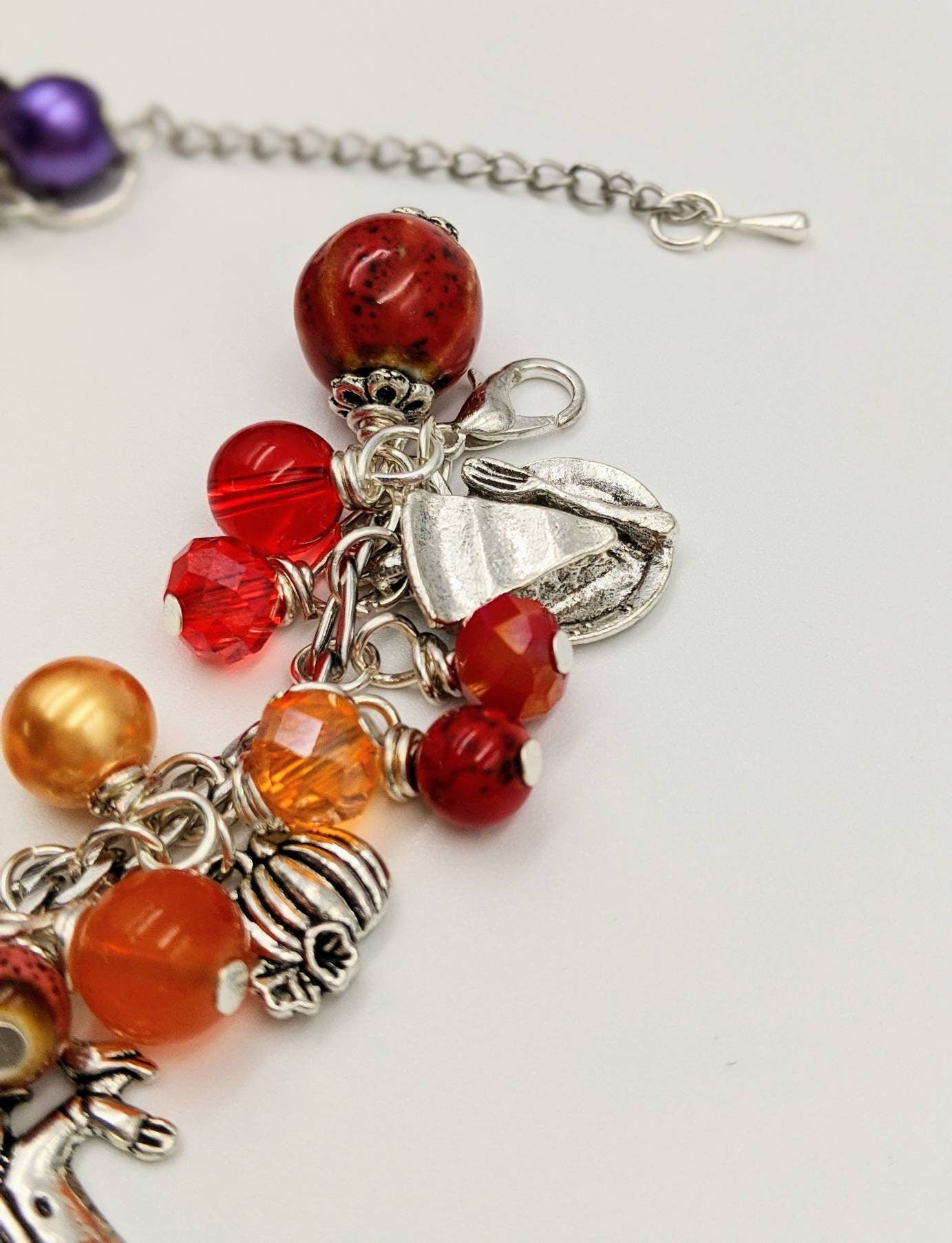 Adjustable Rainbow Autumn Charm Bracelet