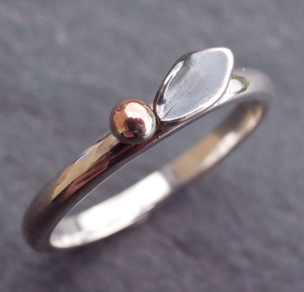 Leaf Ring in Sterling Silver and Copper