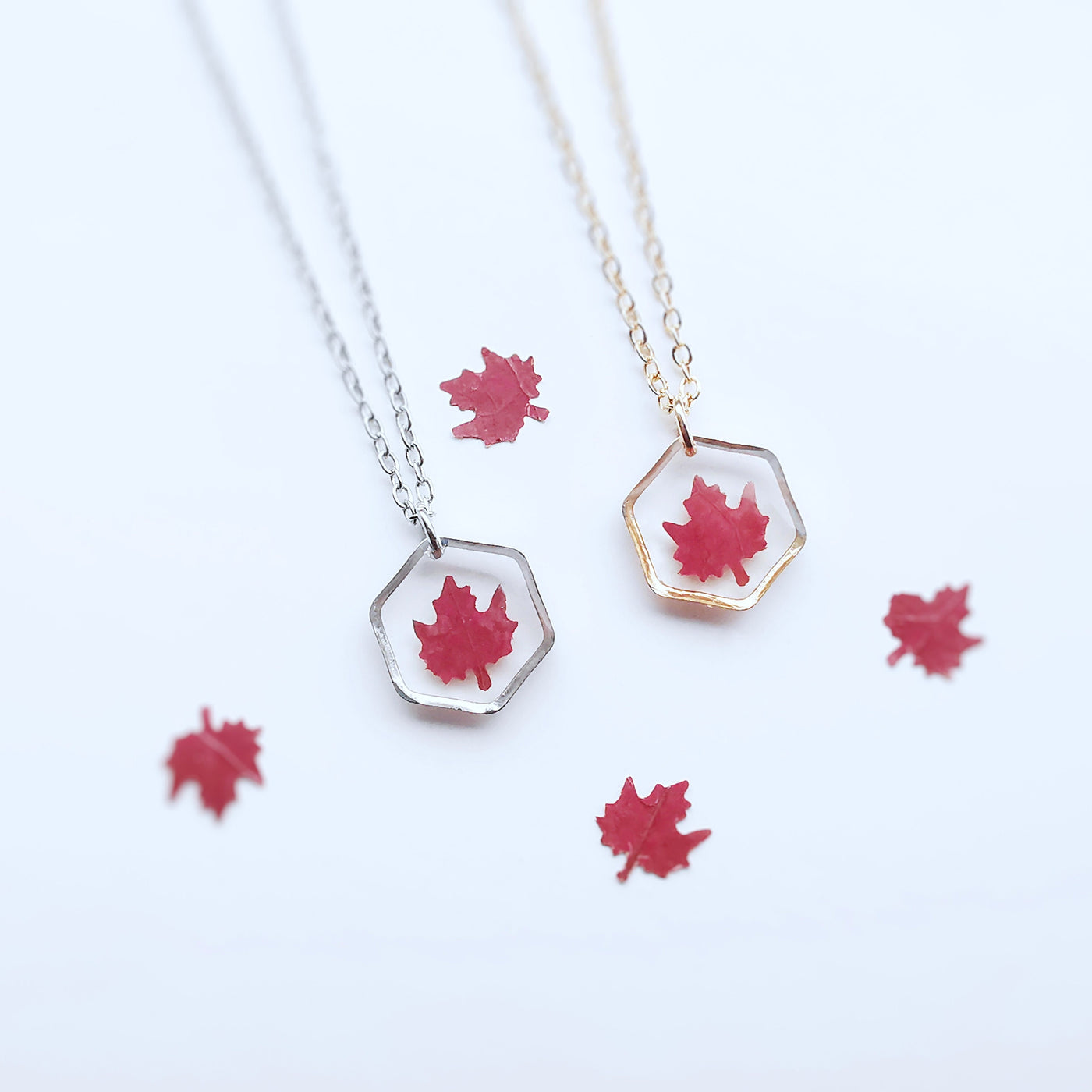 Real Maple Leaf Resin Necklace
