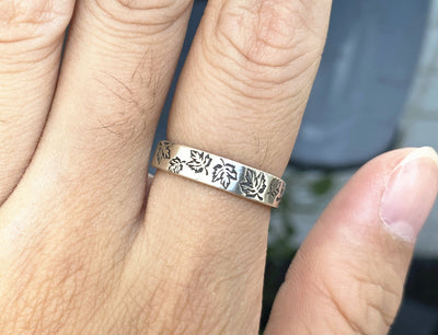 925 Silver Maple Leaves Ring