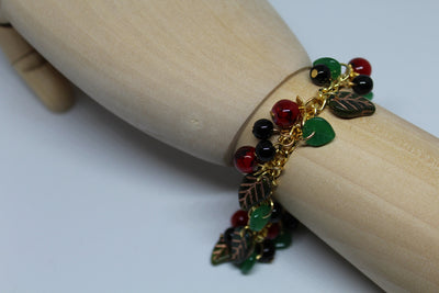 Berries Leaves Copper Beaded Bracelet