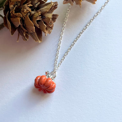 Dainty Pumpkin Pendant Necklace